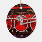 Vintage Dampfzugräder Keramik Ornament (Links)