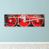 Vintage Dampfzugräder Leinwanddruck (Insitu (Holzboden))