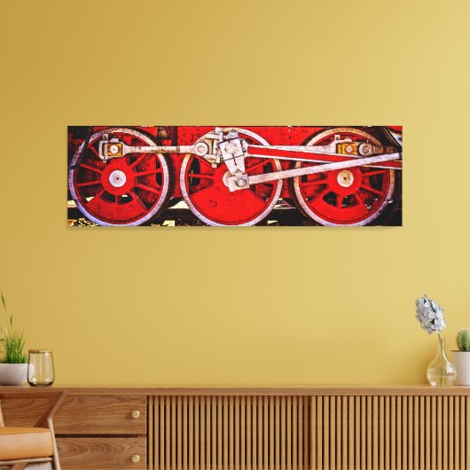 Vintage Dampfzugräder Leinwanddruck (Insitu (Wohnzimmer))