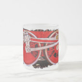 Vintage Dampfzugräder Mattglastasse (VorderseiteRechts)
