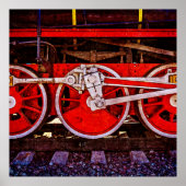 Vintage Dampfzugräder Poster (Vorne)