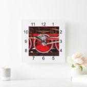 Vintage Dampfzugräder Quadratische Wanduhr (Zuhause)