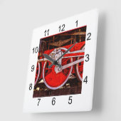 Vintage Dampfzugräder Quadratische Wanduhr (Winkel)