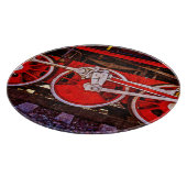 Vintage Dampfzugräder Schneidebrett (Ecke)