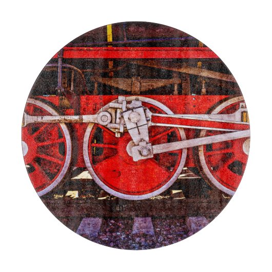 Vintage Dampfzugräder Schneidebrett (Vorderseite)