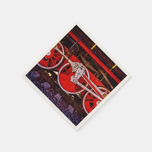 Vintage Dampfzugräder Serviette (Ecke)