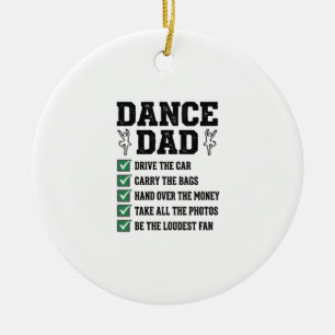 Vintage Dance Dad Checklist Shirt Design_1 Keramik Ornament