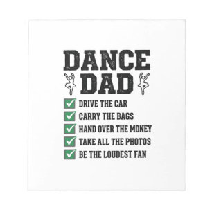 Vintage Dance Dad Checklist Shirt Design_1 Notizblock