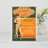 Vintage Dance Style Party Einladung (Stehend Vorderseite)