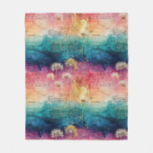 Vintage Dandelion Abstract Pattern (1) Fleecedecke (Vorderseite)
