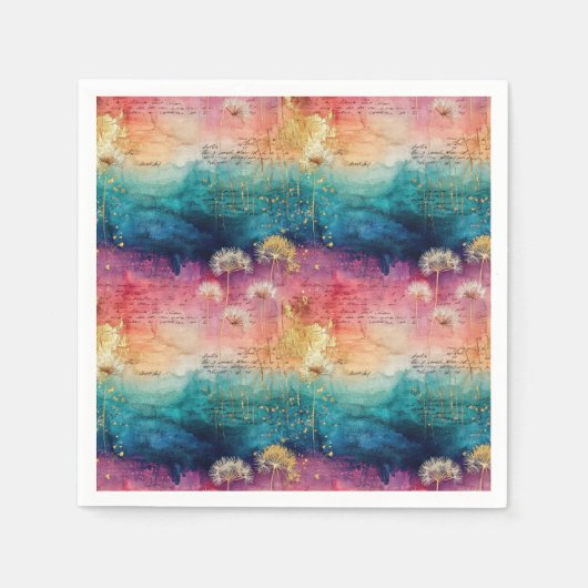 Vintage Dandelion Abstract Pattern (1) Serviette (Vorderseite)