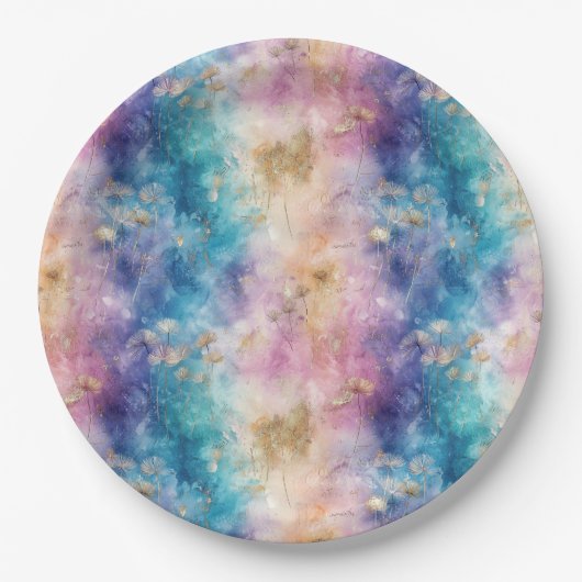 Vintage Dandelion Abstract Pattern (2) Pappteller (Vorderseite)