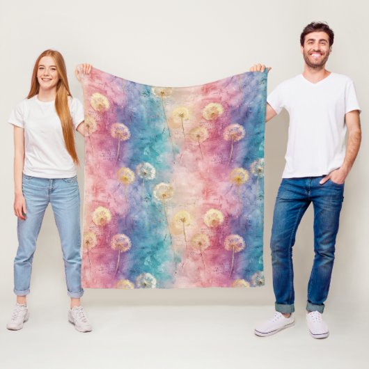 Vintage Dandelion Abstract Pattern (3) Fleecedecke (Beispiel)