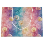 Vintage Dandelion Abstract Pattern (3) Große Geschenktüte (Vorderseite)