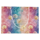 Vintage Dandelion Abstract Pattern (3) Große Geschenktüte (Rückseite)
