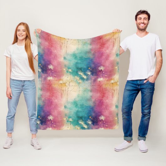 Vintage Dandelion Abstract Pattern (4) Fleecedecke (Beispiel)