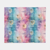 Vintage Dandelion Abstract Pattern (6) Fleecedecke (Vorderseite (Horizontal))