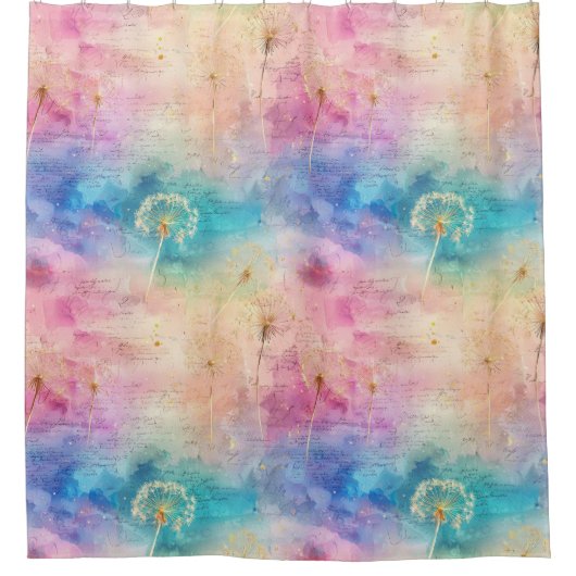 Vintage Dandelion Abstract Pattern (7) Duschvorhang (Vorderseite)