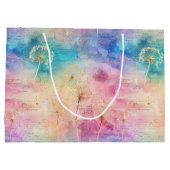 Vintage Dandelion Abstract Pattern (7) Große Geschenktüte (Rückseite)