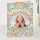 Vintage Dandelion-Stiefmütterchen Besetztes Bienen Karte (Vorderseite)