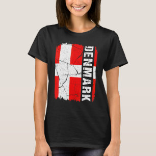 Vintage Dänische Flagge Dänemark Stolz Wurzeln Erb T-Shirt