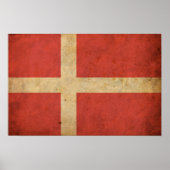 Vintage dänische Flagge Poster (Vorne)