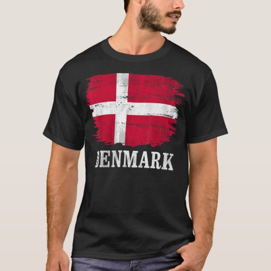Vintage dänische Flagge T-Shirt (Vorderseite)