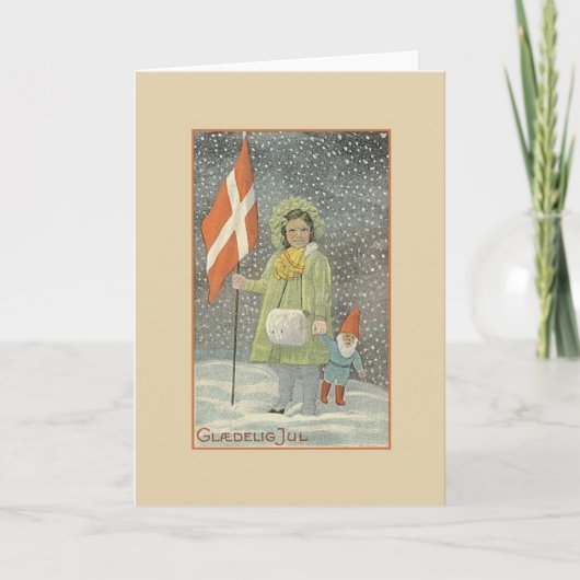 Vintage Dänische Glædelig Jul Weihnachtskarte Feiertagskarte (Vorderseite)