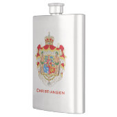 Vintage dänische Königliche Wappen Dänemarks Flachmann (Links)