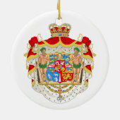 Vintage dänische Königliche Wappen Dänemarks Keramik Ornament (Hinten)