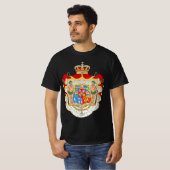 Vintage dänische Königliche Wappen Dänemarks T-Shirt (Vorne ganz)