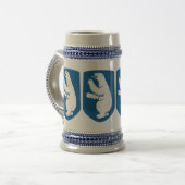 Vintage dänische Königliche Wappen Grönlands Bierglas (Vorderseite Links)
