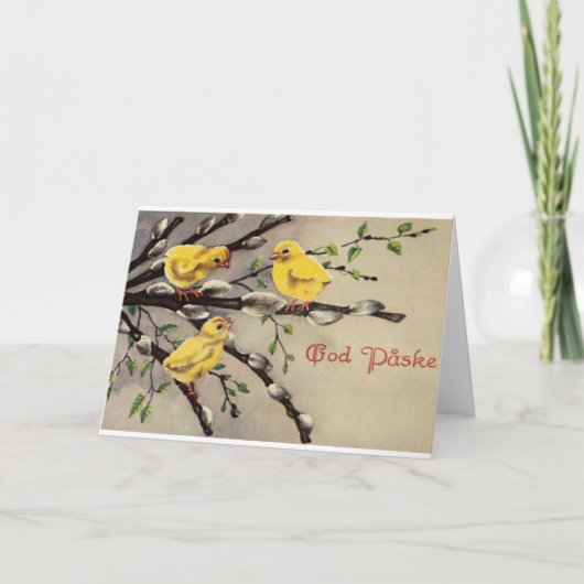 Vintage dänische Osterkarte Feiertagskarte (Vorderseite)