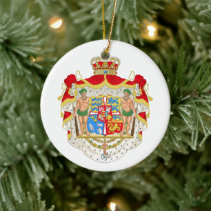 Vintage dänisches königliches Wappen Dänemarks Keramik Ornament