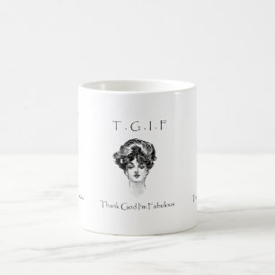 Vintage Dank Gott Ich Bin Fantastisch Tasse