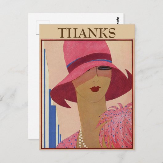 Vintage DANK, Textpostkarte ändern Postkarte (Vorne/Hinten)