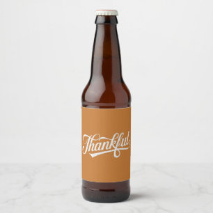 Vintage dankbares Erntedankfest Herbst Geschenk Bierflaschenetikett