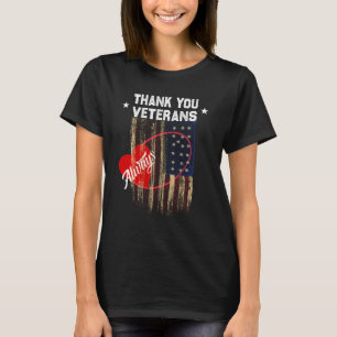 Vintage Danke Euch Veteranen Kampfstiefel Blumen V T-Shirt