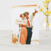 Vintage Danke Paar Karte (Gelbe Blume)