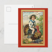 Vintage-Dankesgreetings Feiertagspostkarte (Vorne/Hinten)