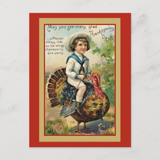 Vintage-Dankesgreetings Feiertagspostkarte (Vorderseite)