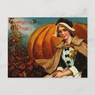 Vintage-Dankespostkarte Feiertagspostkarte