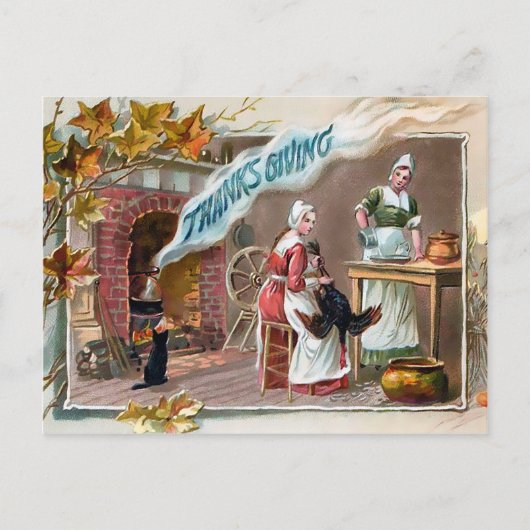 Vintage-Dankespostkarte Postkarte (Vorderseite)