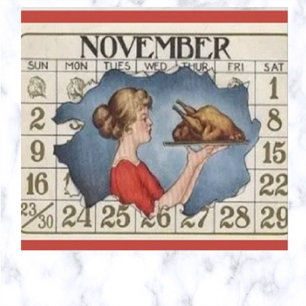 Vintage-Dankfest-Kalender Postkarte