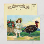Vintage-Dankfest-Postkarte Feiertagspostkarte (Vorne/Hinten)