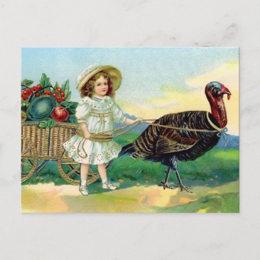 Vintage-Dankfest-Postkarte Feiertagspostkarte (Vorderseite)