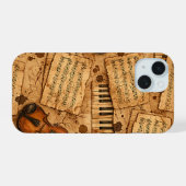 Vintage Dark Academia Ästhetik Muster iPhone 15 Hülle (Rückseite (Horizontal))
