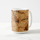 Vintage Dark Academia Ästhetik Muster Kaffeetasse (VorderseiteRechts)
