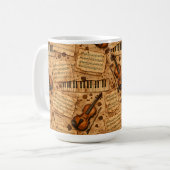 Vintage Dark Academia Ästhetik Muster Kaffeetasse (Vorderseite Links)