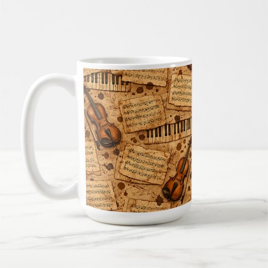Vintage Dark Academia Ästhetik Muster Kaffeetasse (Links)